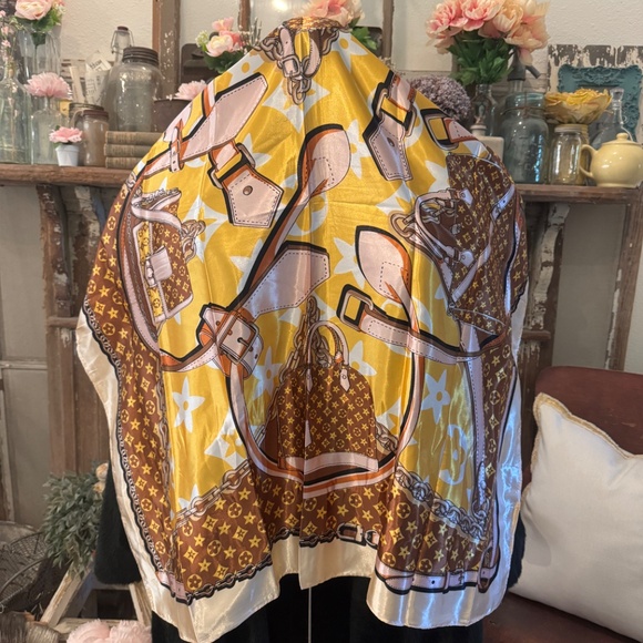 NWT DESIGNER Inspired TWILLY Mixed MONOGRAM Luxury NECK BAG SCARF Fashion - Picture 6 of 6